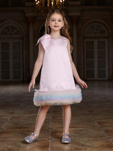 Tween Girls' Sleeveless Rainbow Ruffle Trim Knee Length Dress - Elonnashop